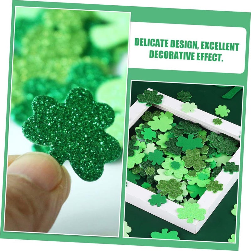 St Patricks Day Glitter Shamrock Eva Foam Stickers Self Adhesive 80 Pieces 3 Packs Wall Decals - Image 4