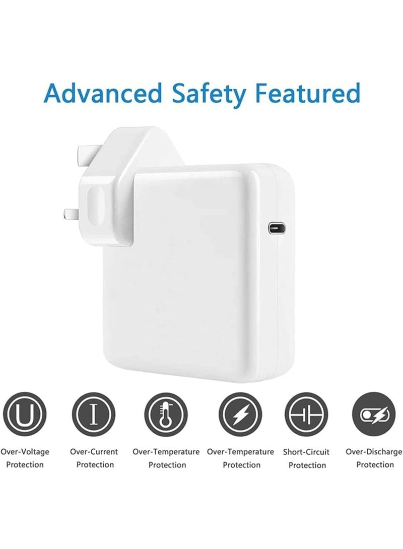 96W PD USB-C Charger with 2m Cable – High-Speed Power Adapter for MacBook Pro/Air, iPhone 15, iPad, Dell, Lenovo, and More – Safe & Travel-Ready  - Image 2