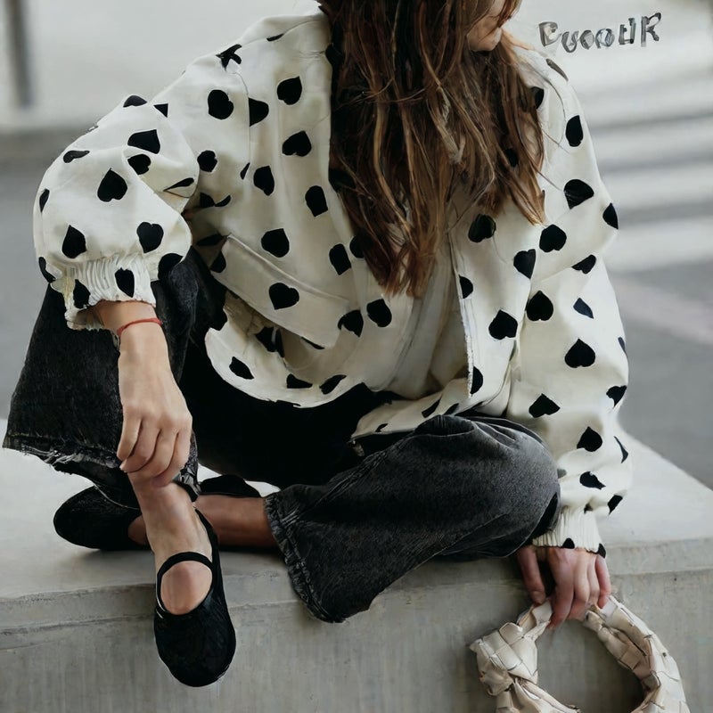 سترة نسائية طويلة الأكمام مطبوعة للخريف - Image 3