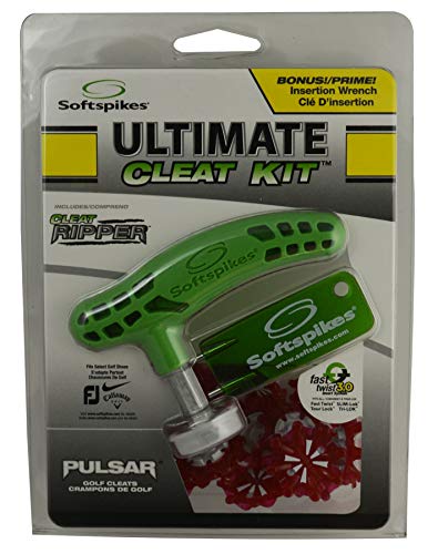 SOFTSPIKES Pulsar Fast Twist 3.0 Ultimate Cleat Kit, Red/White – Includes 18 Spikes, Ripper Wrench, and Installation Tool - Also Fits Tri-Lok, Slim-Lok, and Tour Lock Cleat Systems - Image 1