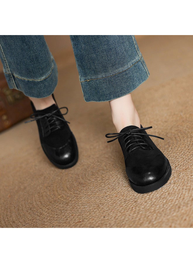 Amore Lace-up Oxford Shoes For Women 2025 New Retro Versatile Deep Cut School Style Flats - Image 3