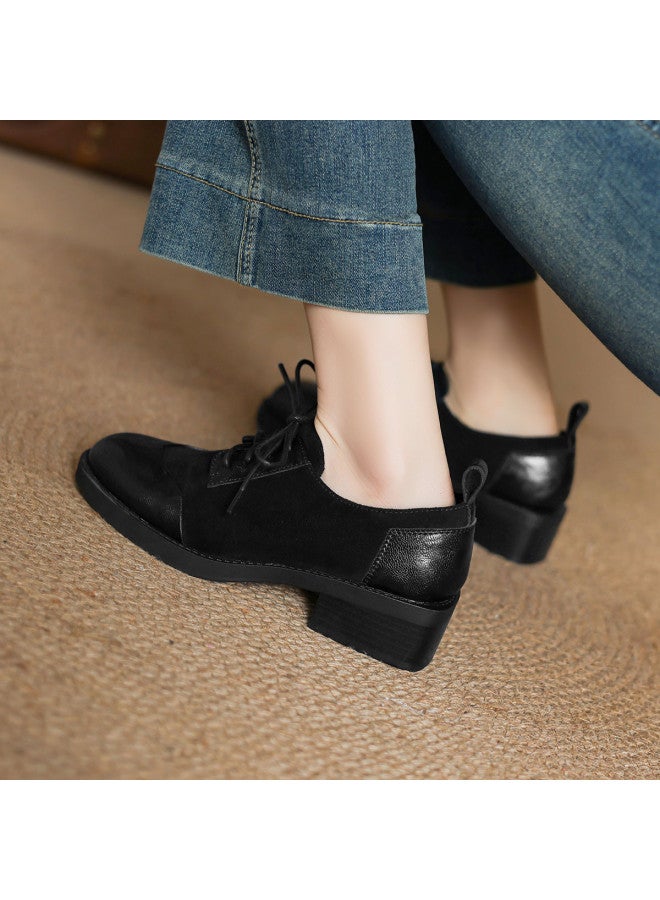Amore Lace-up Oxford Shoes For Women 2025 New Retro Versatile Deep Cut School Style Flats - Image 4
