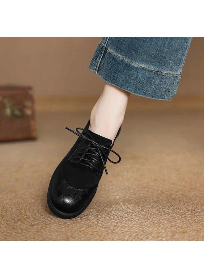 Amore Lace-up Oxford Shoes For Women 2025 New Retro Versatile Deep Cut School Style Flats - Image 2