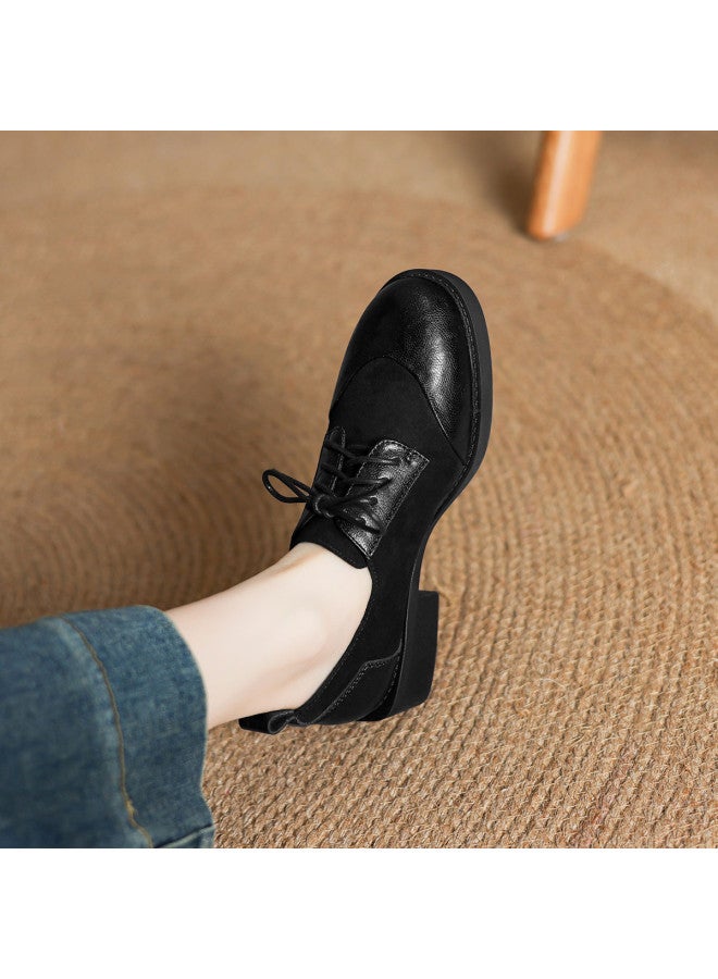 Amore Lace-up Oxford Shoes For Women 2025 New Retro Versatile Deep Cut School Style Flats - Image 5