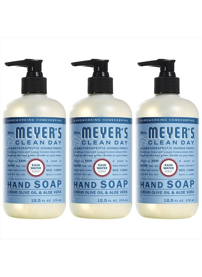 Mrs. Meyer's Clean Day Hand Soap, Made with Essential Oils, Biodegradable Formula, Rain Water, 12.5 fl. oz - Pack of 3  - Image 1