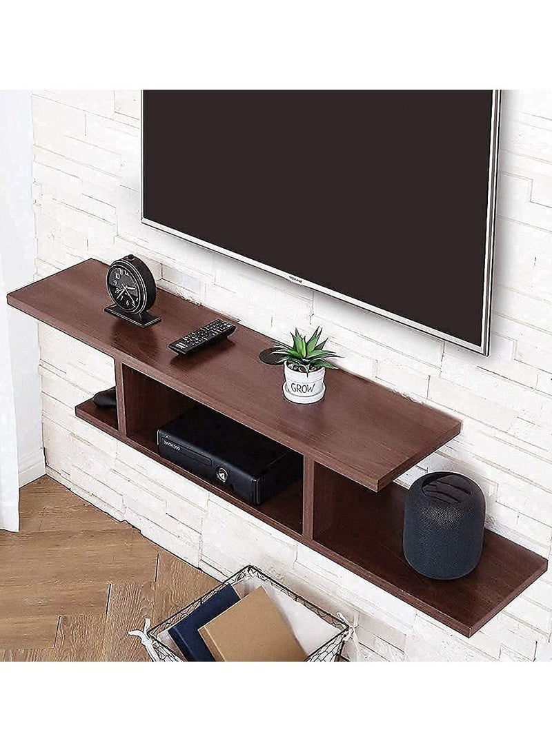 MODERN HOME Floating TV Cabinet Stand Wall Mounted Media Console Shelf - Brown - Image 2