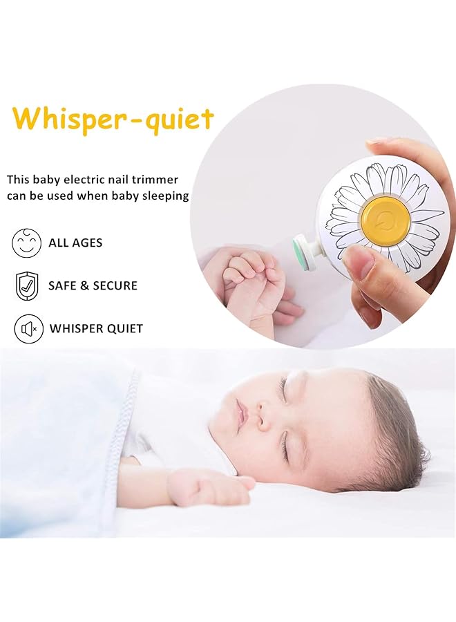 X spring Baby Nail Trimmer Electric Nail Trimmer For Babies Gentle And Safe Nail Clipper With 6 Grinding Heads Quiet And Ergonomic Design Baby Nail Trimmers Electric For Newborn Toddler Adult - Image 3