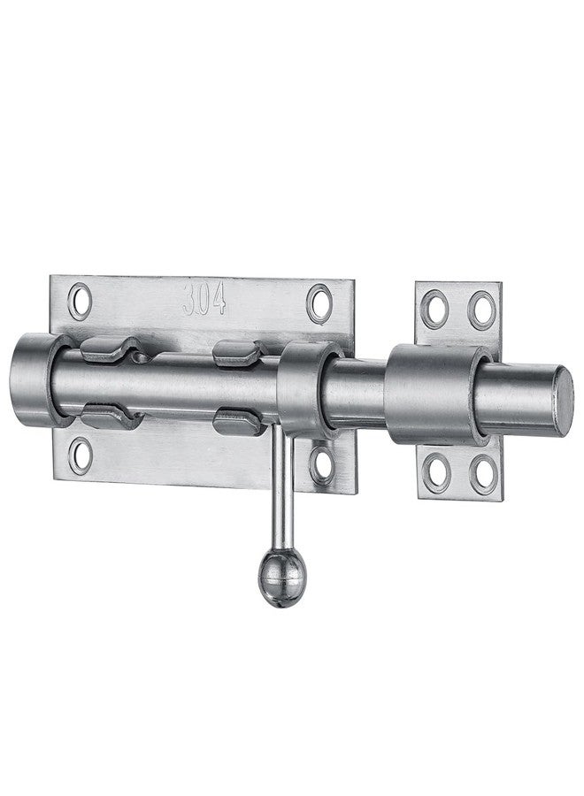 JQK Sliding Bolt Gate Latch, 6.3 Inch (Thick 2.4mm) Heavy Duty 304 Stainless Steel Barrel Bolt with Padlock Hole, Interior Door Latches Brushed Finish, DL300-BN - Image 1