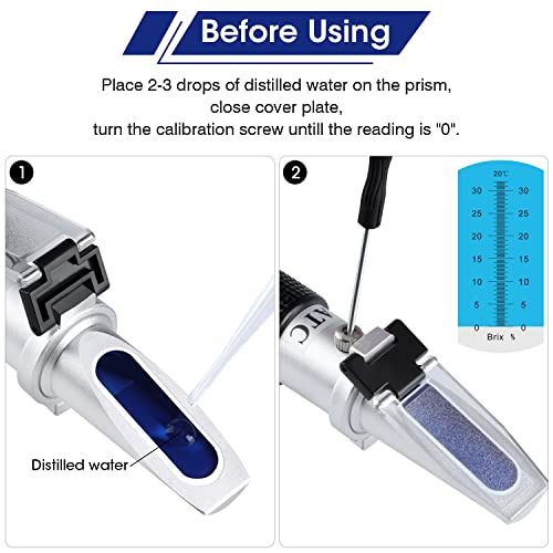 LEERCHUNAG Brix Meter Refractometer 0~32%, LEERCHUANG Handheld Brix Refractometer Sugar Content Test, High Accurate Brix Measurement with ATC for Fruit Beverages & Juice - Image 4