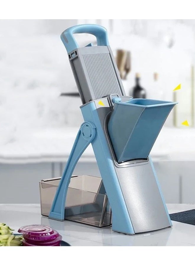 Slicer for Kitchen,Vegetable Cutter with Blade and Container,Adjustable Thickness, Multifunctional Food Chopper for Potato ,Onion , Cucumber and Carrot - Image 1