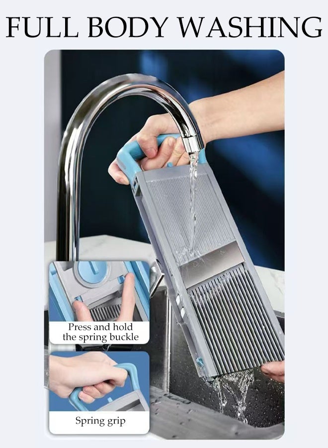 Slicer for Kitchen,Vegetable Cutter with Blade and Container,Adjustable Thickness, Multifunctional Food Chopper for Potato ,Onion , Cucumber and Carrot - Image 4