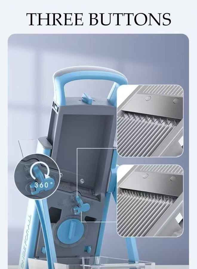 Slicer for Kitchen,Vegetable Cutter with Blade and Container,Adjustable Thickness, Multifunctional Food Chopper for Potato ,Onion , Cucumber and Carrot - Image 5