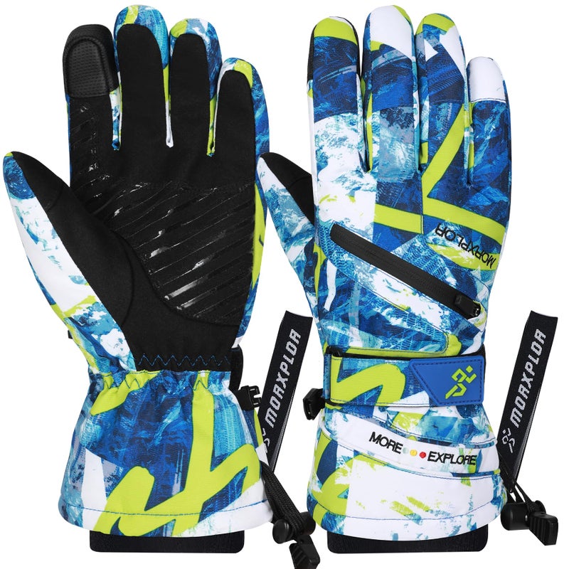 MORXPLOR Winter Ski Snow Gloves Men Women,Windproof Touchscreen Snowboard 3M Thinsulate Insulated Warm Winter Snowmobile Gloves - Image 1