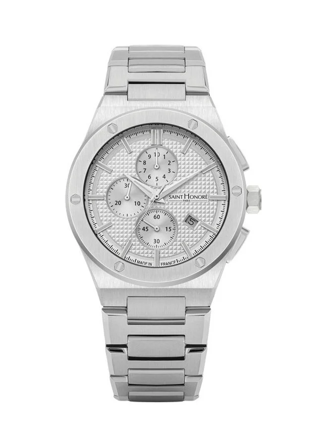 Haussman II White Dial SIlver Stainless Steel Bracelet Analog Watch for Men 43mm
