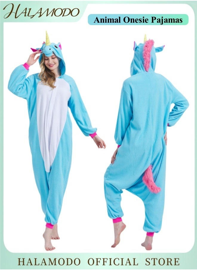 HALAMODO Adult Animal Onesie Pajamas Animal Cosplay Costume Sleepwear Comfy Homewear Halloween Animal Cosplay Pajamas Suit for Men & Women  - Image 1