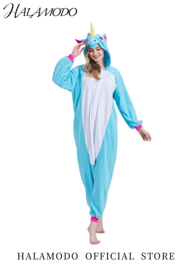 HALAMODO Adult Animal Onesie Pajamas Animal Cosplay Costume Sleepwear Comfy Homewear Halloween Animal Cosplay Pajamas Suit for Men & Women  - Image 2