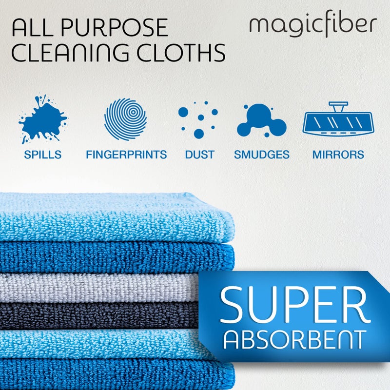MagicFiber Microfiber Cleaning Cloth - 12 Pack, Large 13" x 11â€ Highly Absorbent Streak-Free Micro Fiber Cleaning Rags Towels for House, Car, Windows, Housekeeping, Household Dusting, Kitchen - Image 3