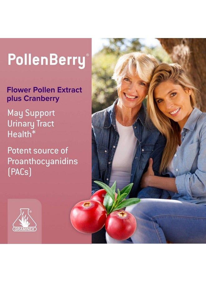 GRAMINEX - Pollenberry Dietary Supplement G60 Concentrated Flower Pollen Extract Cranberry Powder Supports Skin Urinary Tract And Bladder Health Natural Antioxidant 60 Capsules - Image 1