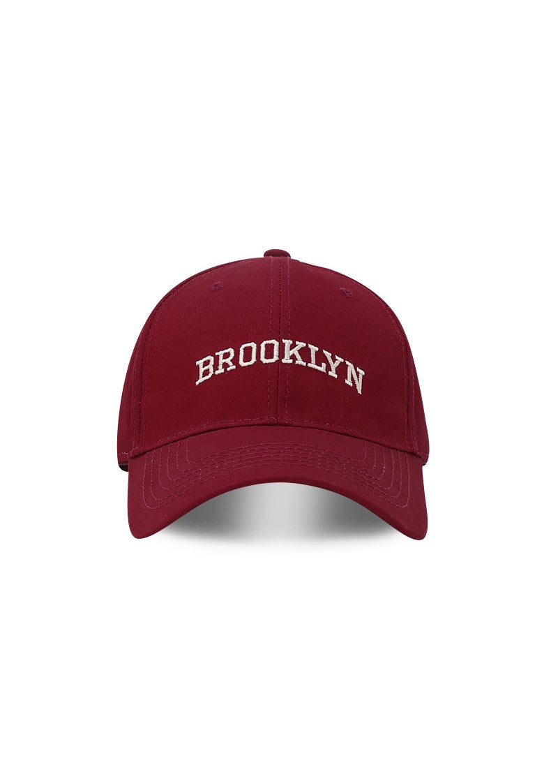 Generic Unisex Embroidered Baseball Cap with Wide Brim Red  - Image 1