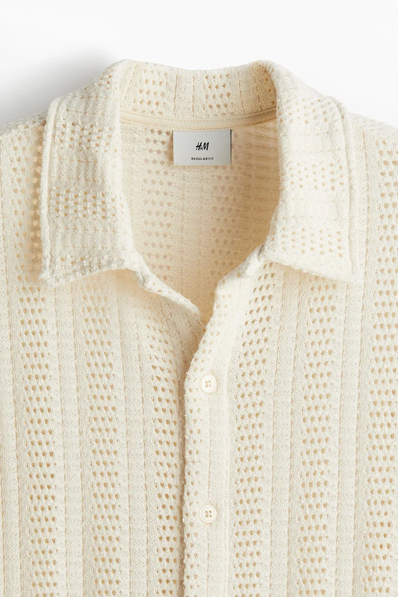 H&M Regular Fit Crochet-look shirt