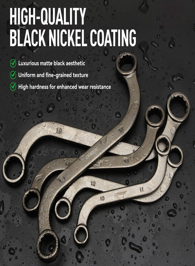 ديزن مجموعة مفاتيح ربط صندوقية على شكل حرف S ونصف قمرية من DISEN، مترية، مفاتيح على شكل حرف C بمقاس 8 مم - 22 مم، مفاتيح على شكل حرف S بمقاس 10 مم - 19 مم، 12 نقطة، مصنوعة من فولاذ CR-V، مطلية بالنيكل مع حقيبة تنظيم - Image 4