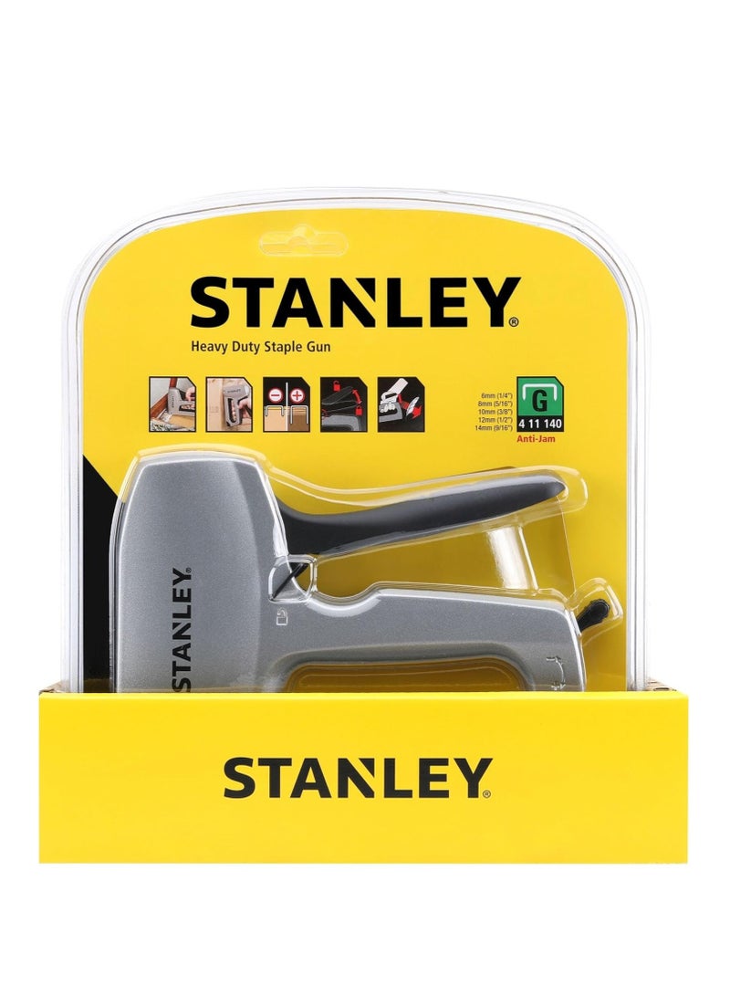 Stanley مسدس دبابيس شارب شوتير للاستخدام الثقيل مع 1000 دبابيس - مضاد للاحتجاز، قوة قابلة للتعديل، مقبض مريح، هيكل من الألمنيوم الطائر المتين، متوافق مع دبابيس النوع G (4/11/140) - Image 5