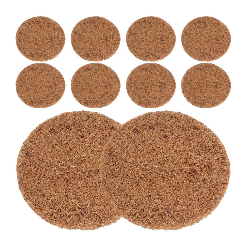 OUNONA 10Pcs Coconut Fiber Bird Nesting Pads - Round Mats for Pigeon, Finch, Lovebird, Hummingbird, Rabbit, Hamster - 5.9 Inch Diameter, 0.31 Inch Thick - Image 1