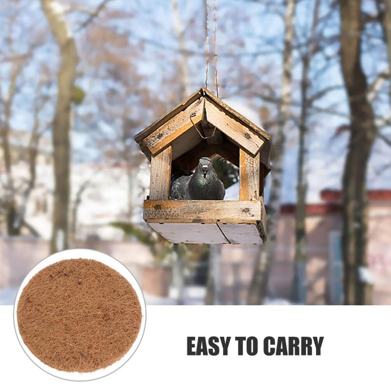 OUNONA 10Pcs Coconut Fiber Bird Nesting Pads - Round Mats for Pigeon, Finch, Lovebird, Hummingbird, Rabbit, Hamster - 5.9 Inch Diameter, 0.31 Inch Thick - Image 2
