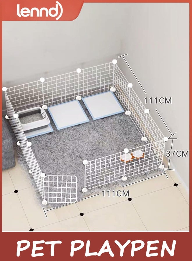 LENND DIY Pet Playpen, Animal Cage Portable pet panels,Pigs, Rabbits,Dog Cage,Cat Cage Crate Fence Tent for Indoor Outdoor (STYLE A, WHITE) - Image 2