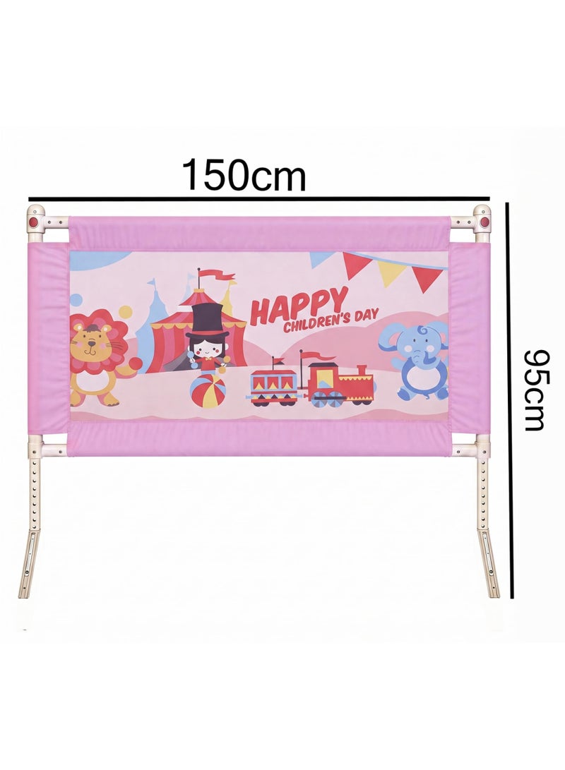 150cm Baby Bed Safety Rail Adjustable Baby Sleep Guard with Ventilation Mesh and Strong Lock