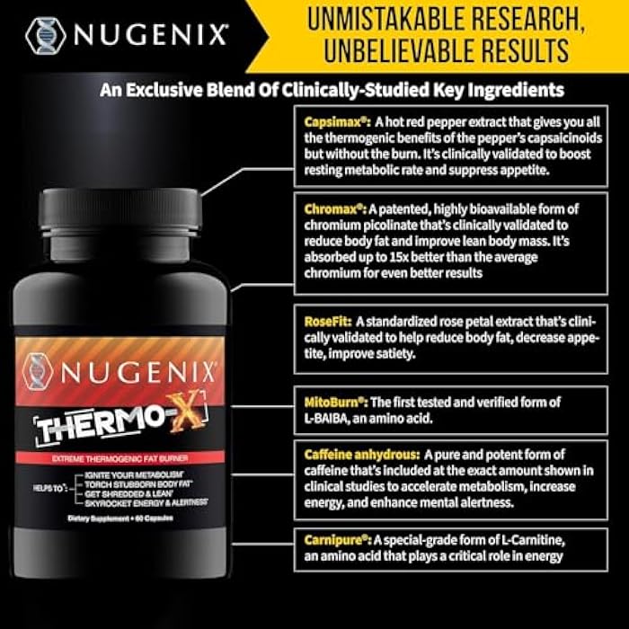 Nugenix Thermo-X: Thermogenic Fat Burner Supplement for Men, Extreme Metabolic Accelerator, 42 Count - Image 2