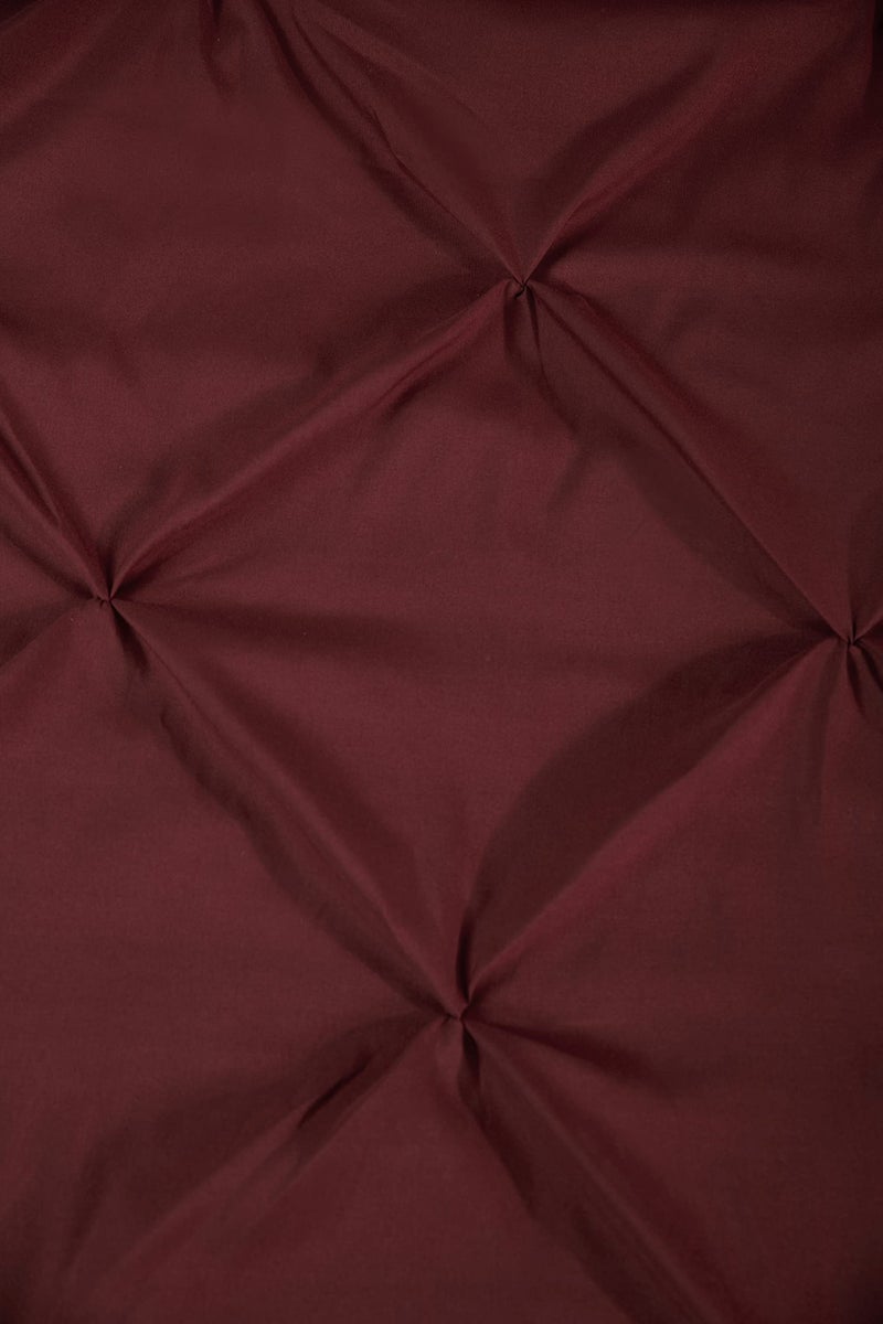 Chezmoi Collection Berlin 3-Piece Pintuck Pinch Pleat Bedding Comforter Set (Queen, Burgundy) - Image 5