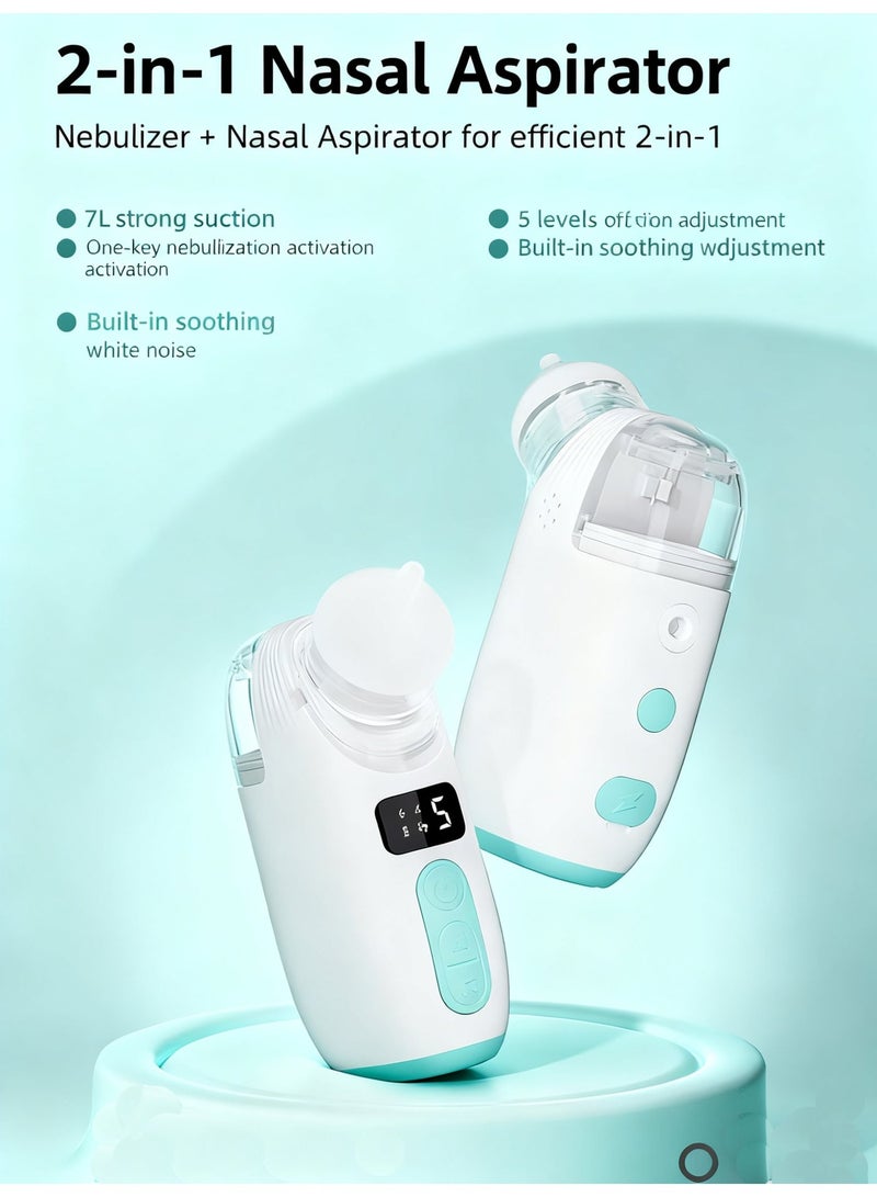 Electric Silent Baby Nasal Aspirator Automatic Nose Cleaner With Silicone Nose Tips Music Soothing Function Rechargeable Portable Nasal Aspirators - Image 2