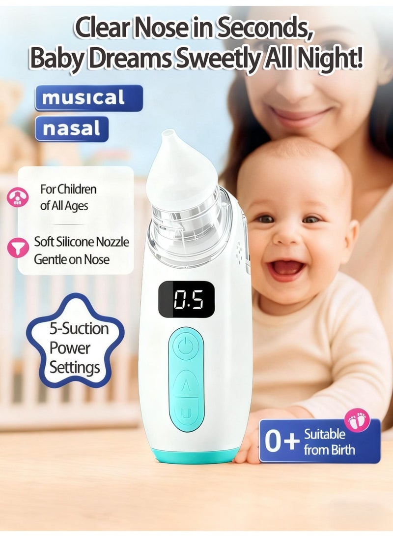 Electric Silent Baby Nasal Aspirator Automatic Nose Cleaner With Silicone Nose Tips Music Soothing Function Rechargeable Portable Nasal Aspirators - Image 1