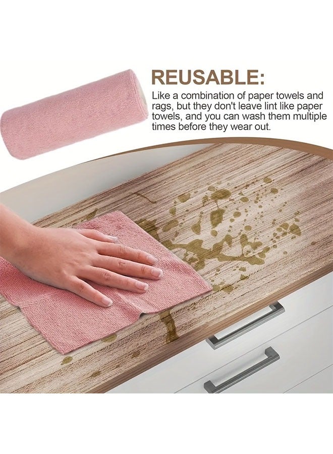 HOMESTAR 20pcs/1roll Reusable Microfiber Cleaning Cloths, Absorbent & Rust-Proof Kitchen Towels, Multipurpose Household Cleaning Supplies, Home Kitchen Cloth, Microfiber Towel Roll, Dishcloth Replacement, Cleaning Tools - Image 4