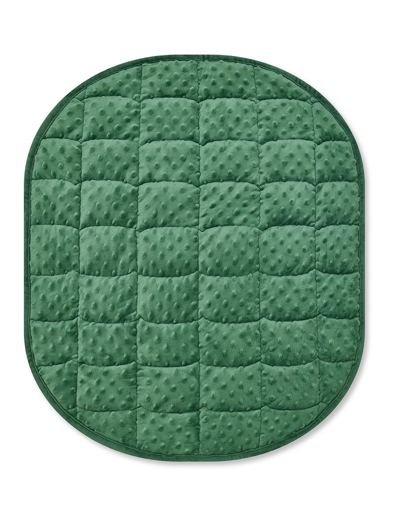 TONGDADA Weighted Lap Blanket 7lbs for AdultPerfect for Relaxation Lounging Napping Sleeping TravelLuxury Minky Weighted Body BlanketWeighted Throw BlanketDark Green Minky Dot 29 x 24