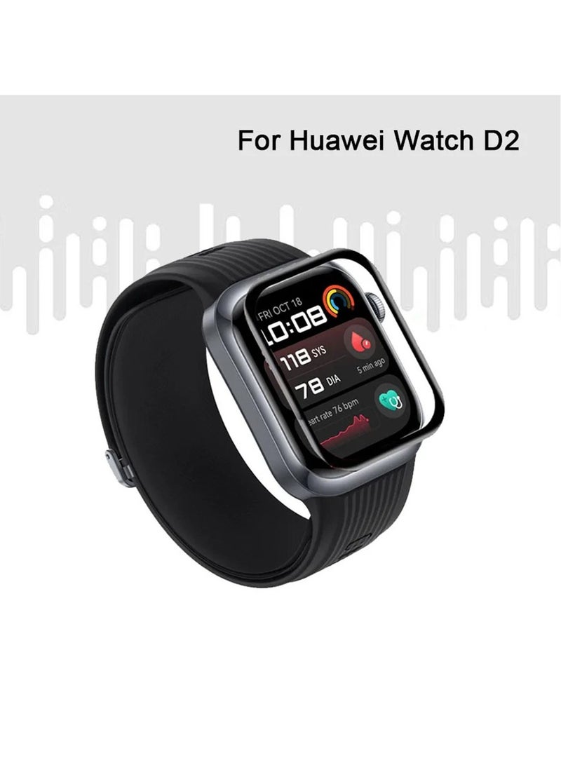 Screen Protector for Huawei Watch D2 Clear HD Hydrogel Film Anti-Scratch 3D Curved Full Cover Composite Material Screen Protection Film Full Coverage Wear-resistant (3pcs)  - Image 2