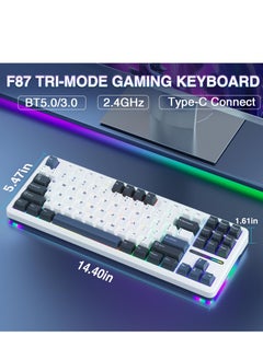 AULA F87pro Wireless Mechanical Keyboard 75% 2.4GHz/USB-C/BT5.0 RGB Backlit Mechanical Keyboard  - Image 2