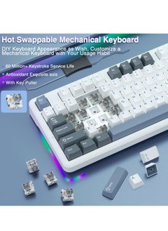 AULA F87pro Wireless Mechanical Keyboard 75% 2.4GHz/USB-C/BT5.0 RGB Backlit Mechanical Keyboard  - Image 5