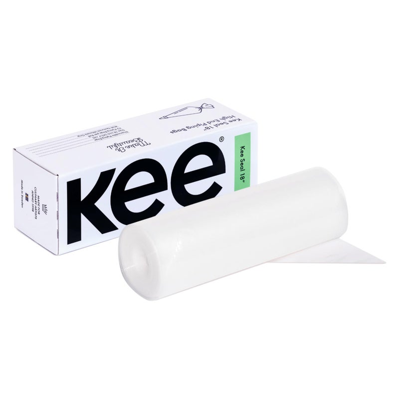 KEESEAL Disposable Pastry Bags Piping Bag with Grip Tight Outer Surface SmoothFlow Interior Easy Tear Perforation Convenient Dispenser Box 18Inch Clear