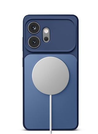 Honor 600 5G 2026 Premium Liquid Silicone Compatible With Thin Magsafe Ring Case Cover (MCMPMN) - Navy Blue - view 3