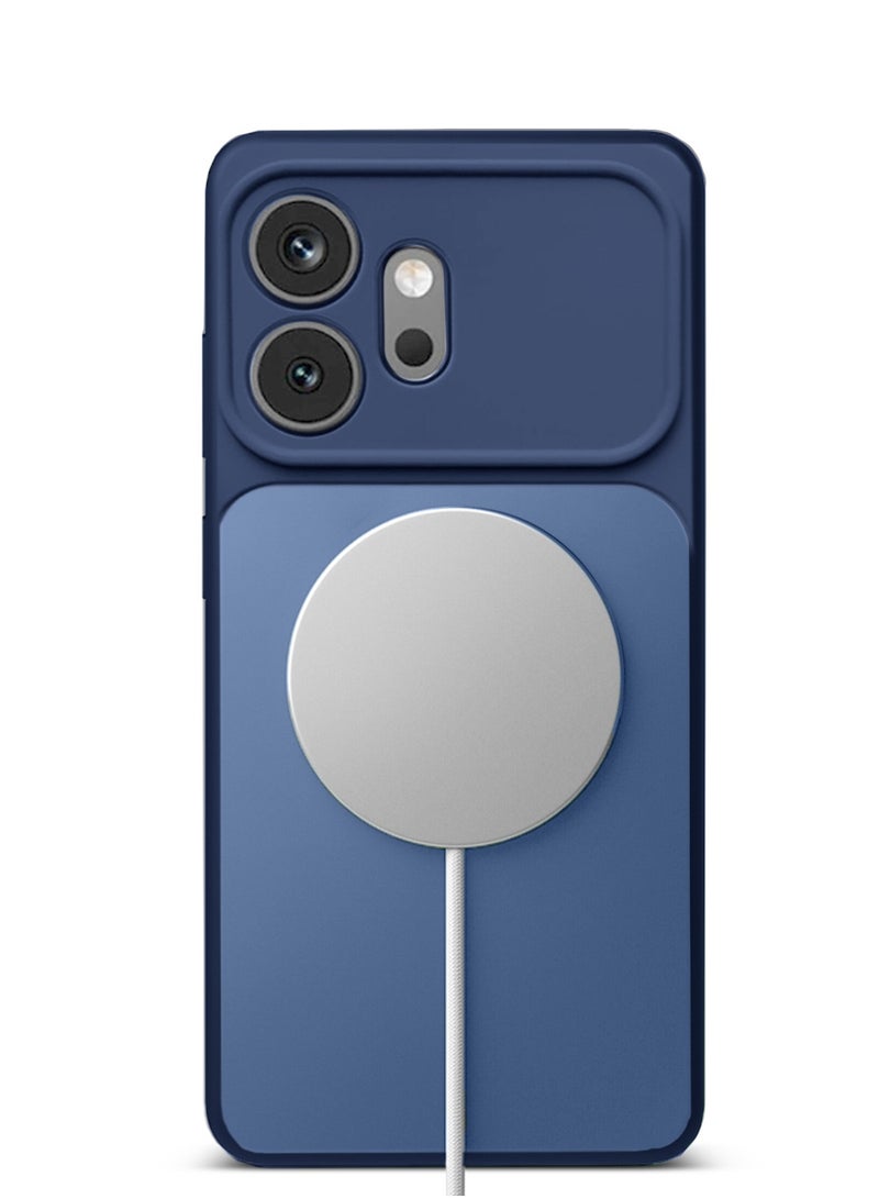 Wtech Honor 600 5G 2026 Premium Liquid Silicone Compatible With Thin Magsafe Ring Case Cover (MCMPMN) - Navy Blue - Image 3