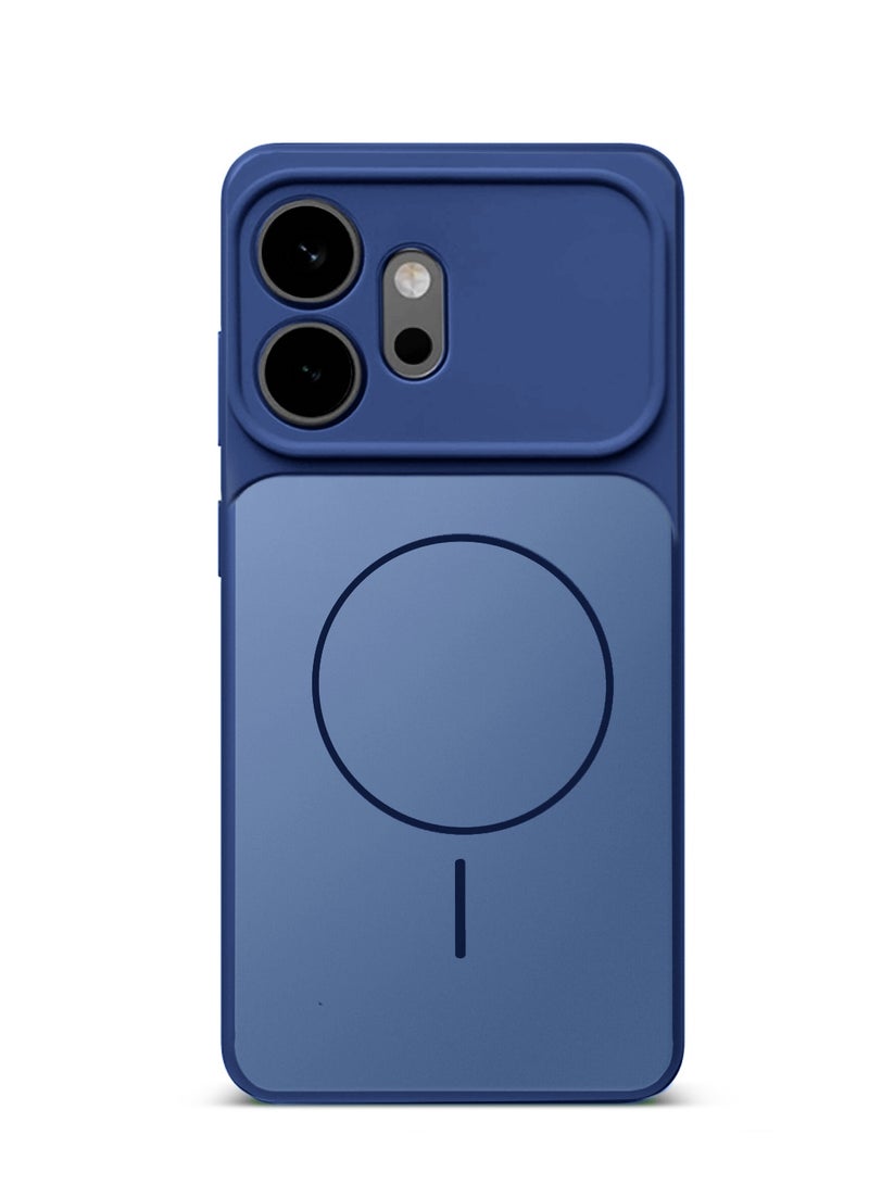 Wtech Honor 600 5G 2026 Premium Liquid Silicone Compatible With Thin Magsafe Ring Case Cover (MCMPMN) - Navy Blue - Image 4