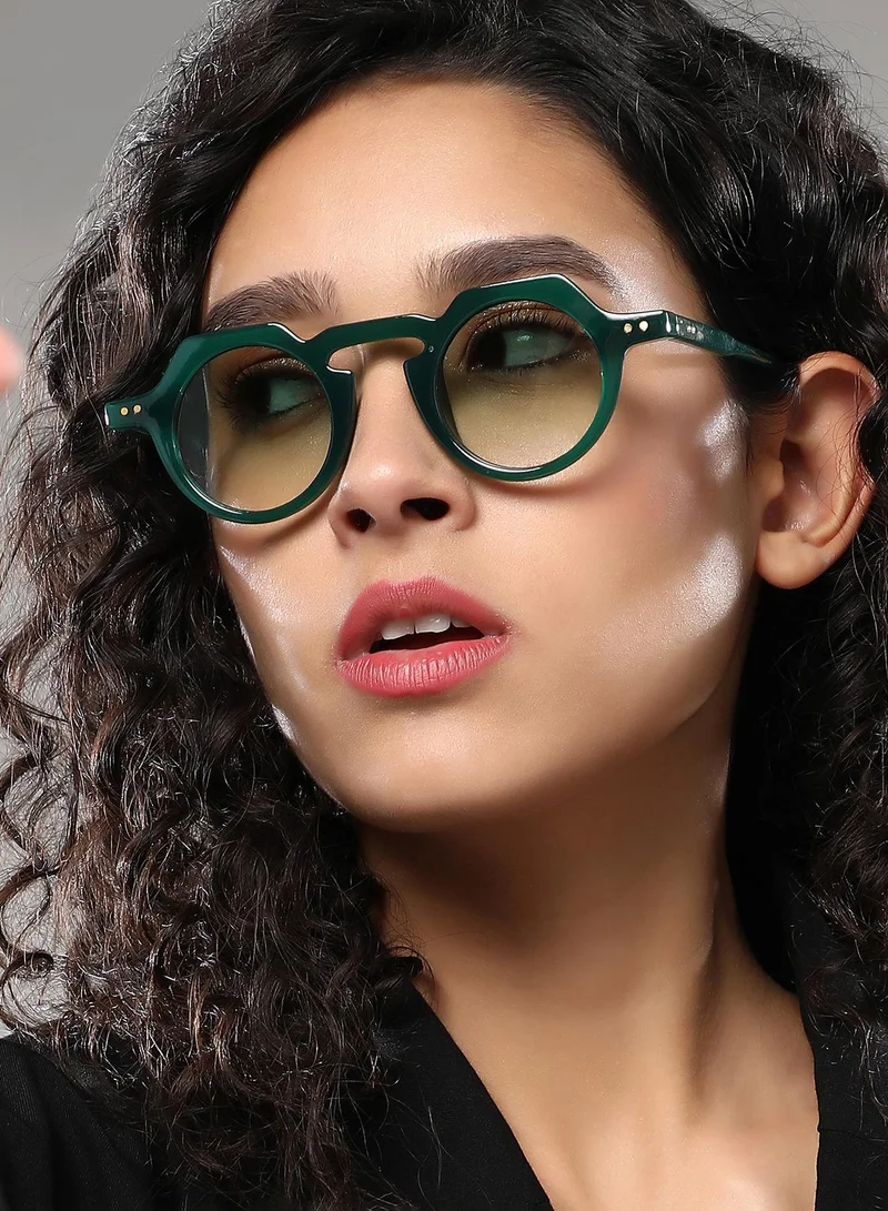 Haute Sauce Polarized Full Rim Round Sunglasses For Women