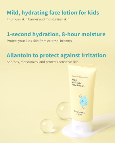 GOONGBE Kids' Moisture Face Lotion - Korean Kids Daily Face Moisturizer - 8hr Moisturizing Refreshing Cream Type Lotion with Cica and Allantoin - Allergen Free Scent, 2.7 fl.oz. - Image 3