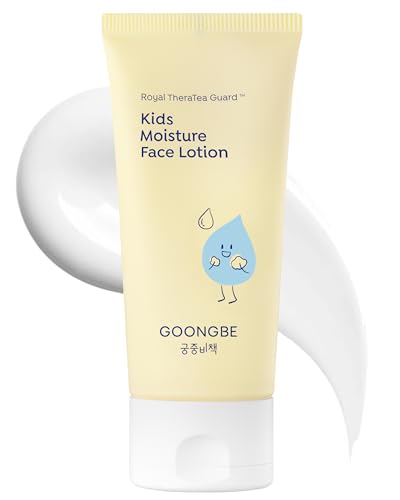 GOONGBE Kids' Moisture Face Lotion - Korean Kids Daily Face Moisturizer - 8hr Moisturizing Refreshing Cream Type Lotion with Cica and Allantoin - Allergen Free Scent, 2.7 fl.oz. - Image 1