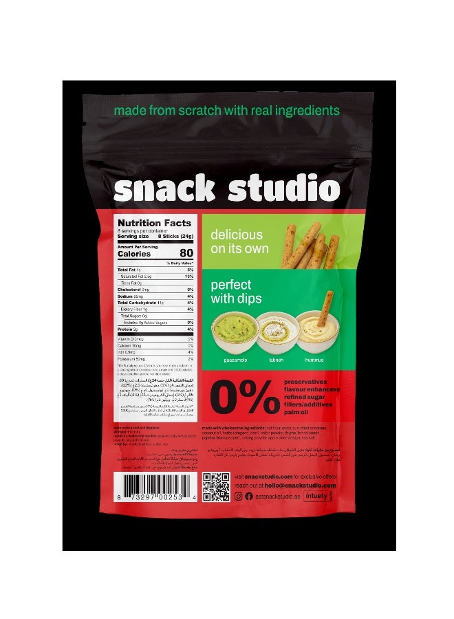 Snack Studio Sun Dried Tomato Savoury Sticks 200g - Image 1