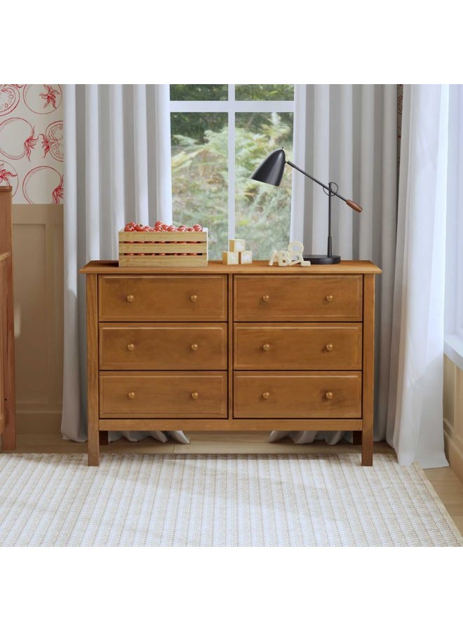 Davinci Jayden 6-Drawer Double Wide Dresser in Chestnut, Greenguard Gold Certified - Image 2