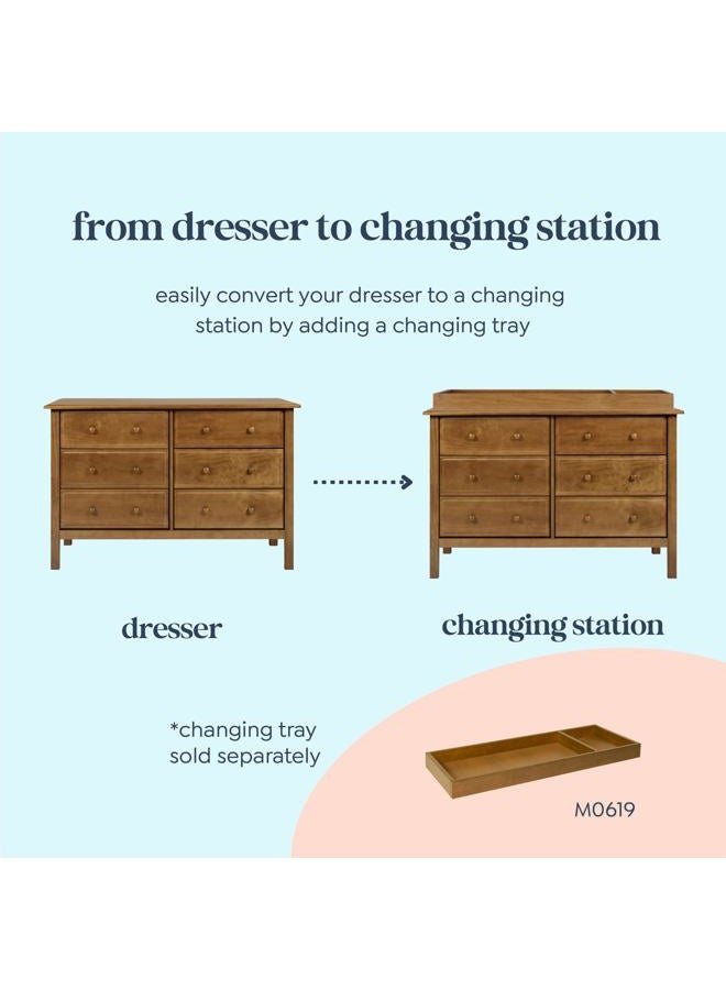 Davinci Jayden 6-Drawer Double Wide Dresser in Chestnut, Greenguard Gold Certified - Image 5