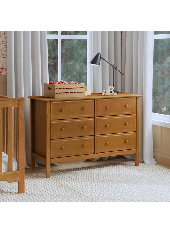 Davinci Jayden 6-Drawer Double Wide Dresser in Chestnut, Greenguard Gold Certified - Image 3